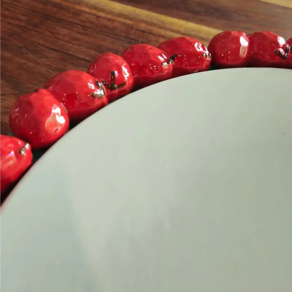 Vintage Shafford Japan Strawberry Cake Plate | Mid-Century Ceramic Serving Tray